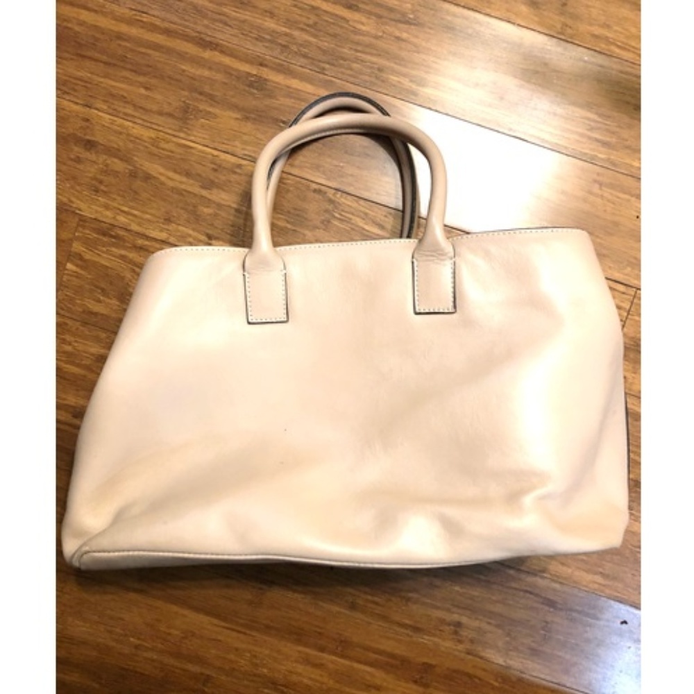 Beige Italian Leather Handbag
